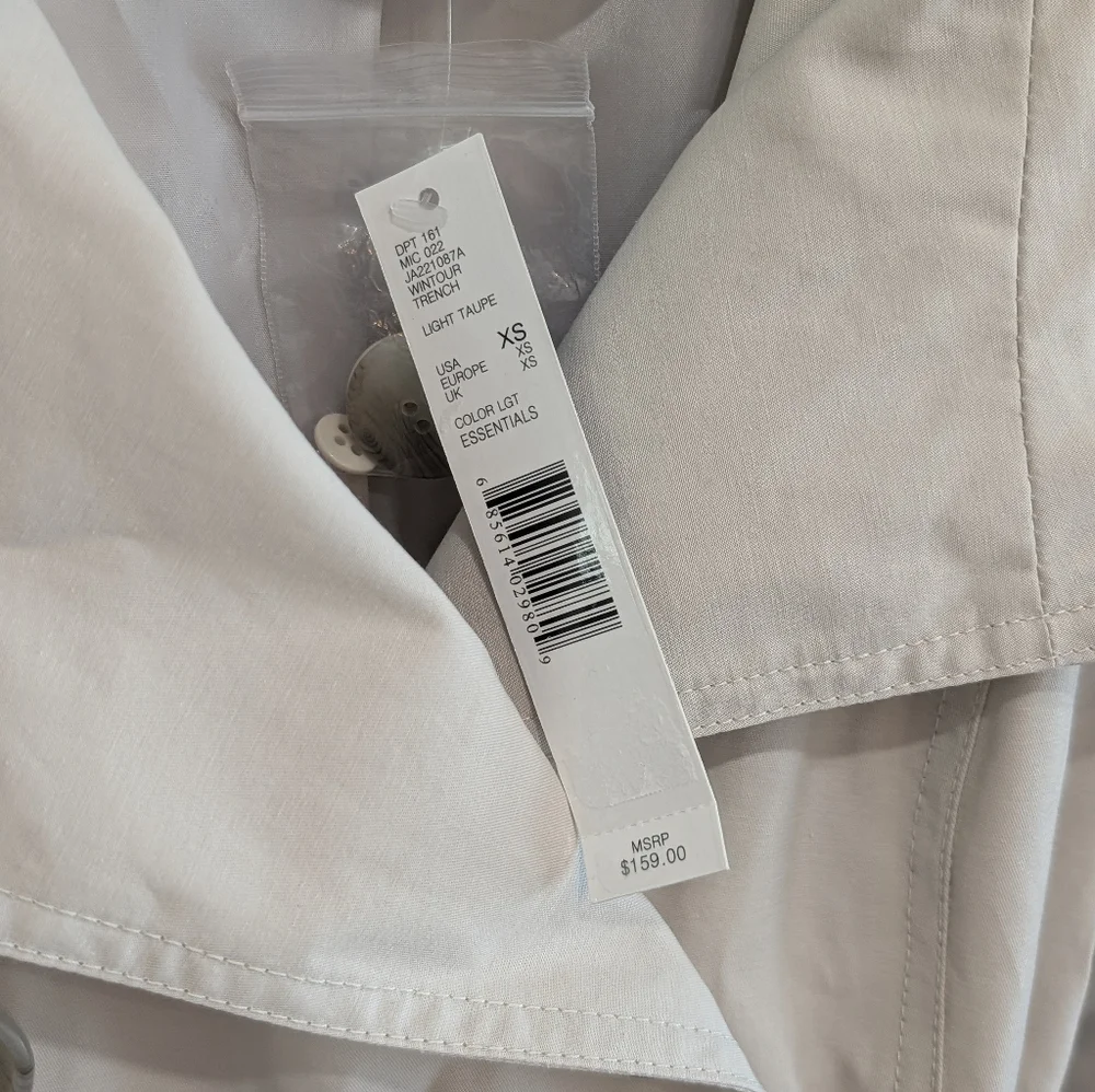 Antonio Melani Nude Trench Coat Jacket Size XS - Picture 4 of 6